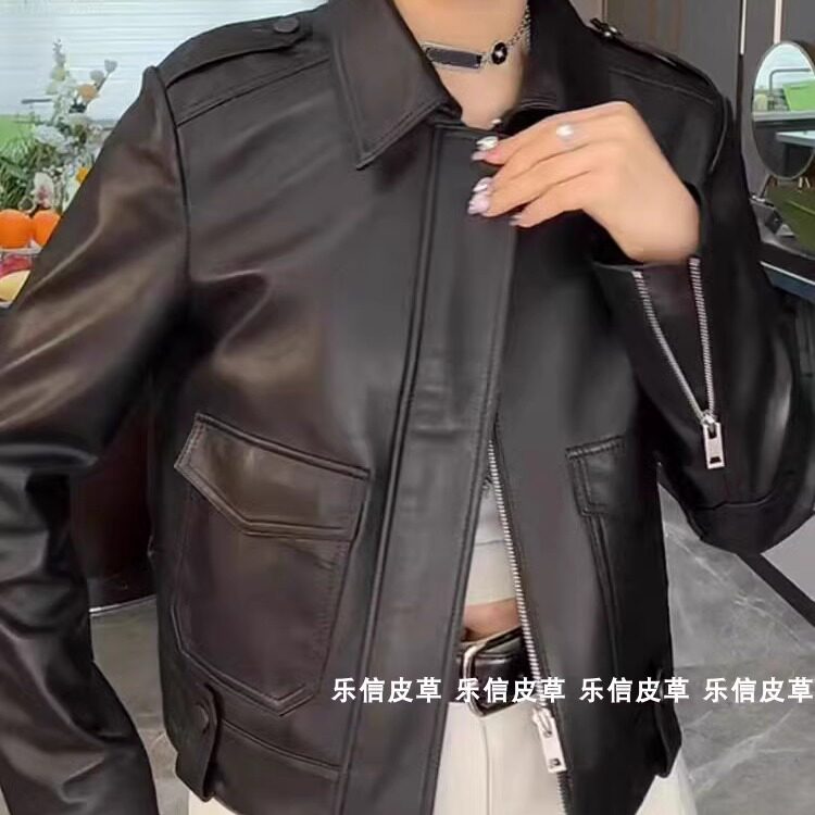 其他修身通勤短款真皮绵羊皮皮衣