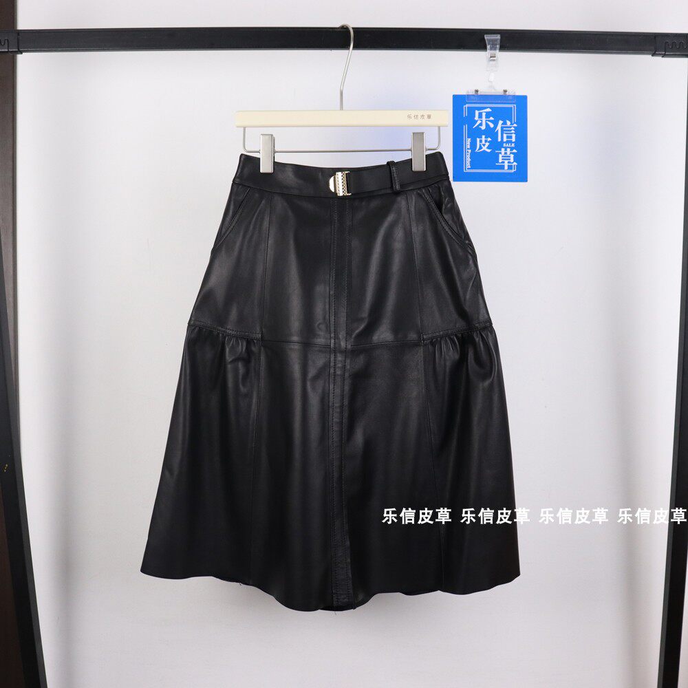 大摆裙其他绵羊皮长裙时尚
