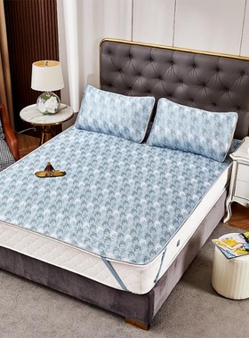 杉杉家纺奥丽莎提花冰藤席艾草保健乳胶凉席棉麻粗布席QFS-32721