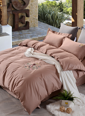 Fris杉杉家纺长绒棉绣花四件套欧花全棉套件QFS-18821礼品可定制