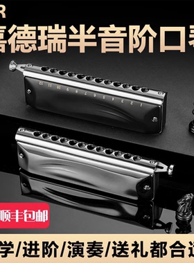jdr嘉德瑞半音阶口琴专业演奏12孔c调GM-0648初学者学生入门练习