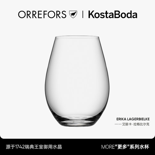 Orrefors进口手工水晶玻璃杯MORE水杯家用2只套装牛奶杯ins简约风 - 封面