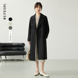 中长款风衣外套女2023早秋新款高级感休闲上衣收腰遮肉黑色外套