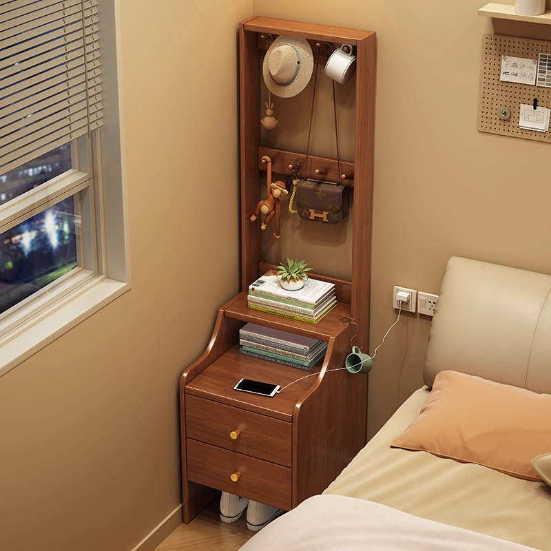 卧室床头柜衣帽架一体家用角落柜