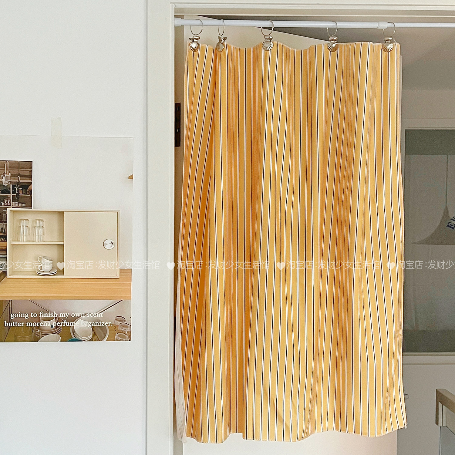 门帘遮挡帘免打孔伸缩杆韩系ins装饰帘卧室柜帘家居软装布置半帘,居家布艺,门帘,淘宝优惠券,粉丝福利购,淘宝优惠卷