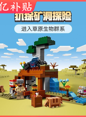 我的世界犰狳矿洞探险21269拼装城堡房子积木男女孩礼物适用乐高