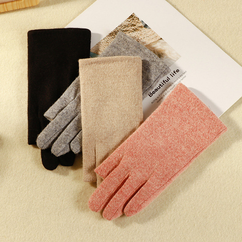 SUEDE GLOVES FOR MEN AND WOMEN IN WINTER RIDING OUTDOOR PLUS VELVET WARM AND NON-SLIP DRIVING MOTORCYCLE RIDING TAKEAWAY LEAK TWO FINGERS
