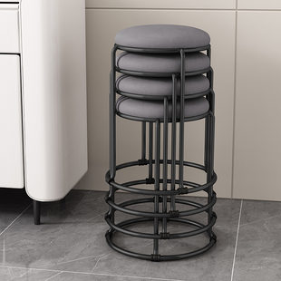 凳子家用可叠放圆凳轻奢高级感备用小凳子网红餐桌凳现代简约板凳