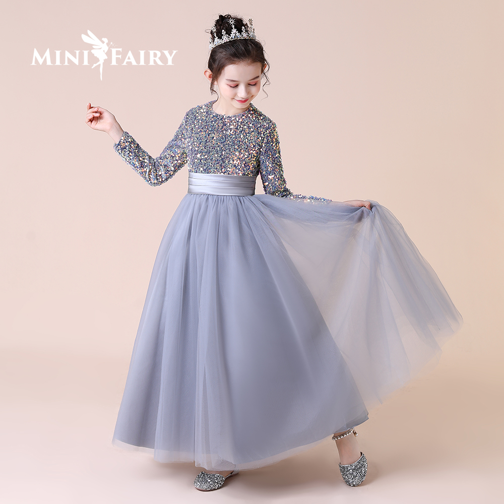 礼服元旦中大童长袖女孩生日