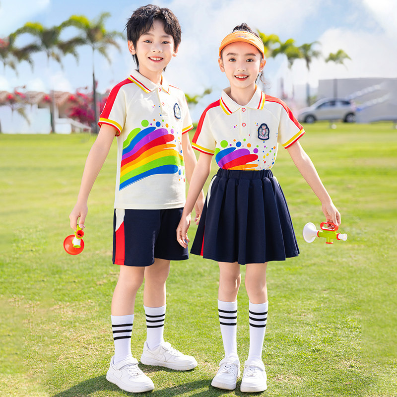 小学生班服夏款短袖一年级运动会服儿童幼儿园园服校服三四件套装