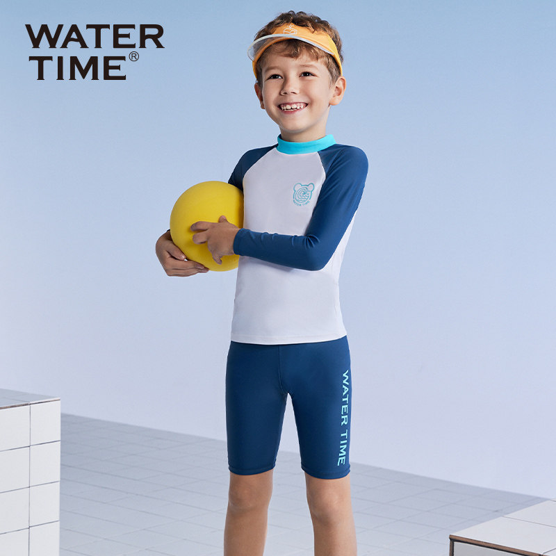 WaterTime/水川儿童泳衣2026新款男孩男宝泳裤长袖防晒分体泳装