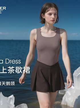 WaterTime泳衣女款游泳馆专用微胖遮肉平角温泉度假连体竞速泳装