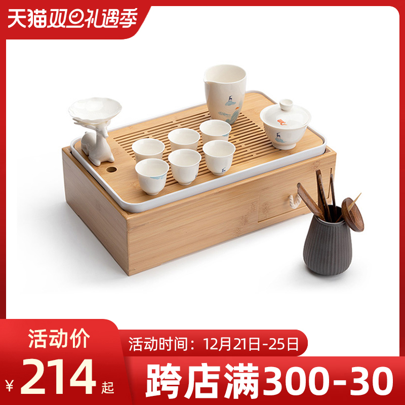 南山先生 盖碗茶具套装家用陶瓷泡茶碗功夫茶具茶盘套装茶杯|msdalam kategori pinggan mangkuk, set teh, Pakej teh - dari Buy2taobao.com untuk memberikan perkhidmatan ejen Taobao profesional membeli