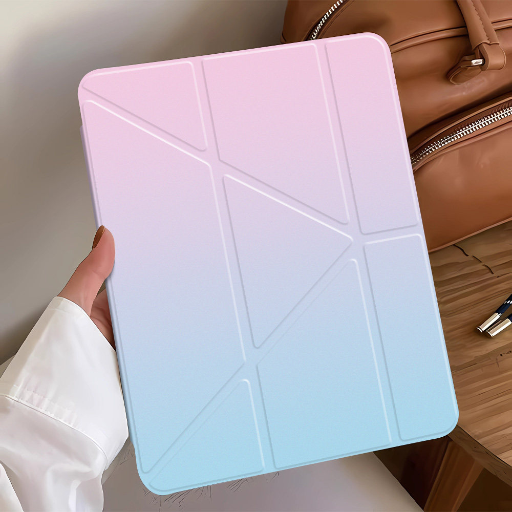 适用ipadmini8保护套air8苹果2026平板12代亚克力3+Y型Pro10.5横竖支撑ipad9.7透明带笔槽mini6/7外壳10/11代