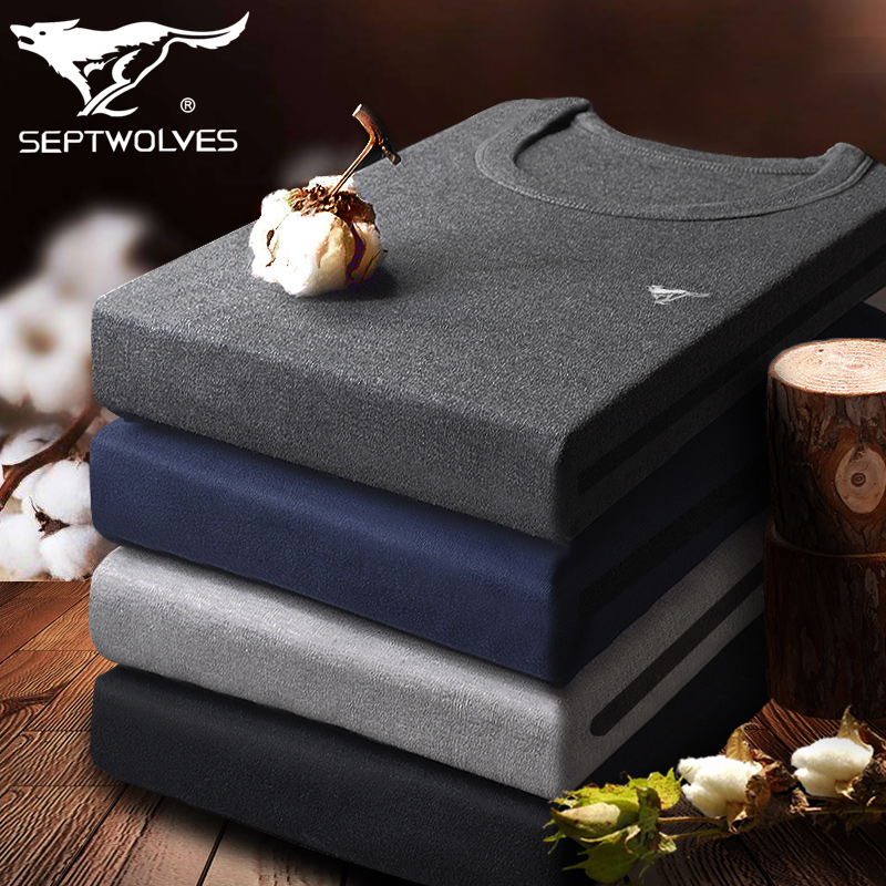 七匹狼秋衣秋裤男保暖内衣套装男土春秋纯棉毛