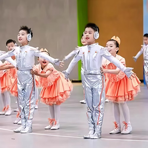 六一儿童我的科技梦舞蹈服AI机器人太空演出服中小学生运动会服装