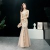 Evening dress 2019 new pattern banquet Noble grace have more cash than can be accounted for Sequins fish tail Self cultivation Show thin Host costume