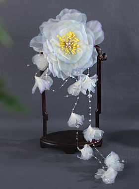 新中式小清新烫花发夹
