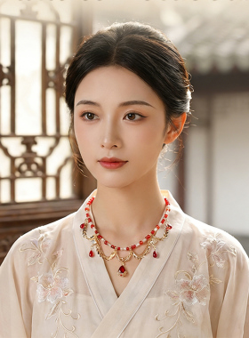 古风汉服明制珍珠流苏璎珞项链