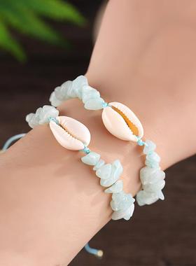 度假海螺星星串珠手链女轻奢小众精致手串高颜值学生可调节手饰