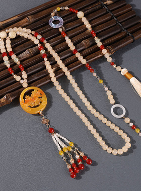 长流苏背云吊坠压襟配饰品项链