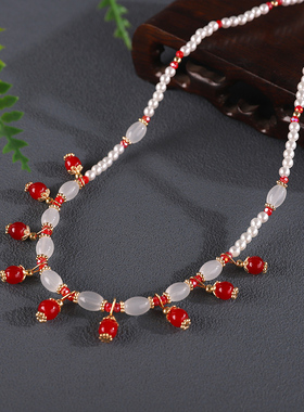 新中式古风汉服旗袍璎珞短项链超仙少女国风高颜值百搭颈饰配饰女