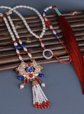 新中式项链长流苏软璎珞古风汉服