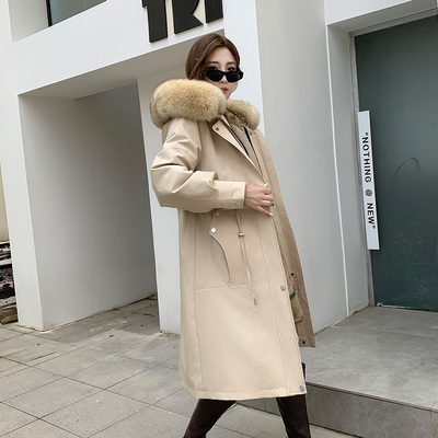 牧梵尘大码獭兔毛派克服