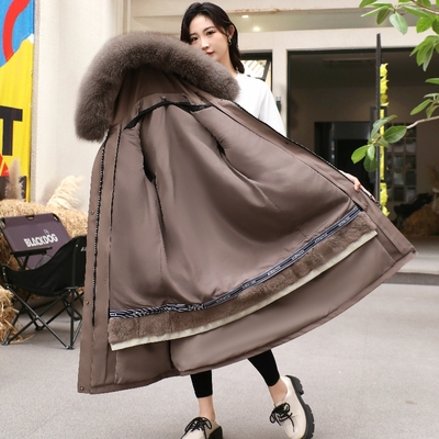 新款皮草大码派克服女200斤胖mm獭兔毛内胆狐狸毛领可拆卸爆款冬