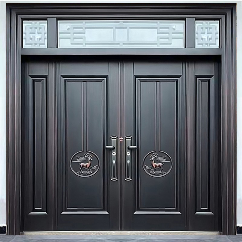 锌合金别墅大门双开门农村自建房进户门庭院四开子母堂屋门入户门