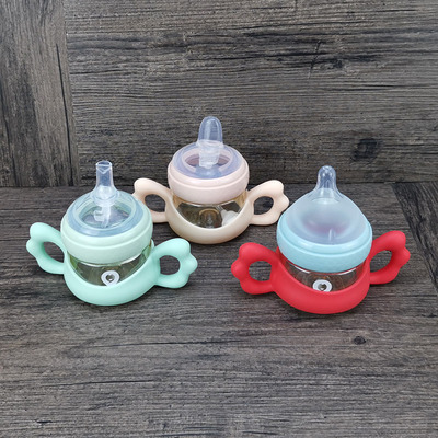 一瓶三用 宝宝喝水训练小奶瓶PPSU塑料耐摔6cm超宽口径小容量90ml