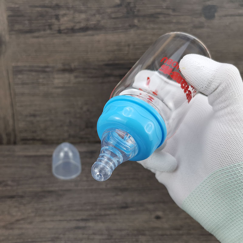 0-3新生儿120ml标准口径晶钻玻璃奶瓶防胀气硅胶防呛超软实感奶嘴