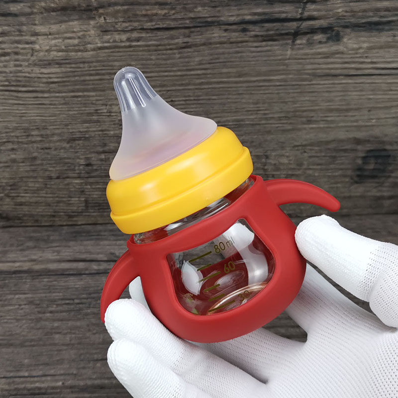 新生儿婴儿宽口径玻璃小号奶瓶80ml小容量防胀气0-3个月宝宝防呛