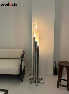 中山工厂直销意大利LUCI MILANO设计师 P448管落地灯中古装饰不锈