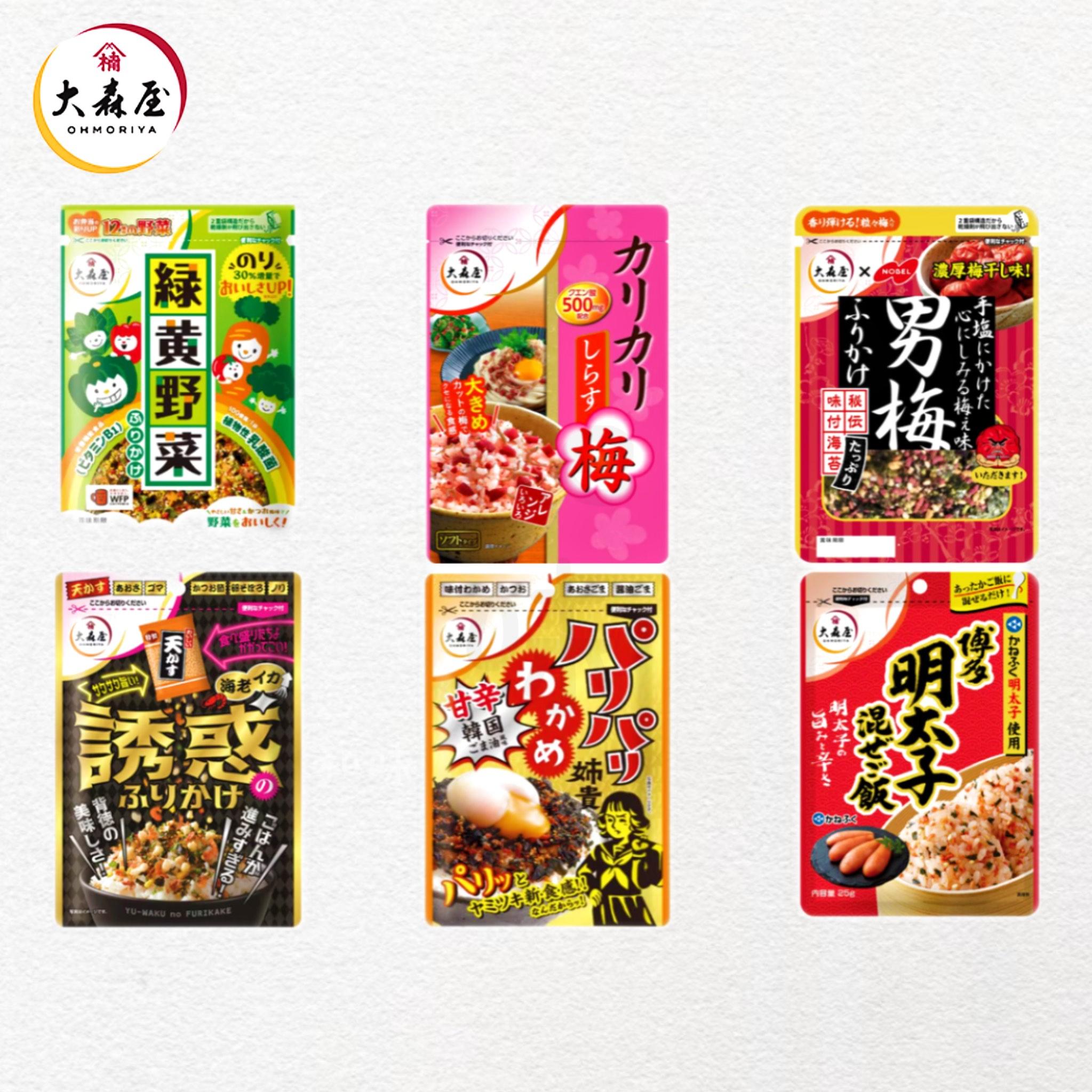 日本直邮大森屋拌饭料香松海苔青菜碎梅子明太子味寿司饭团调味料