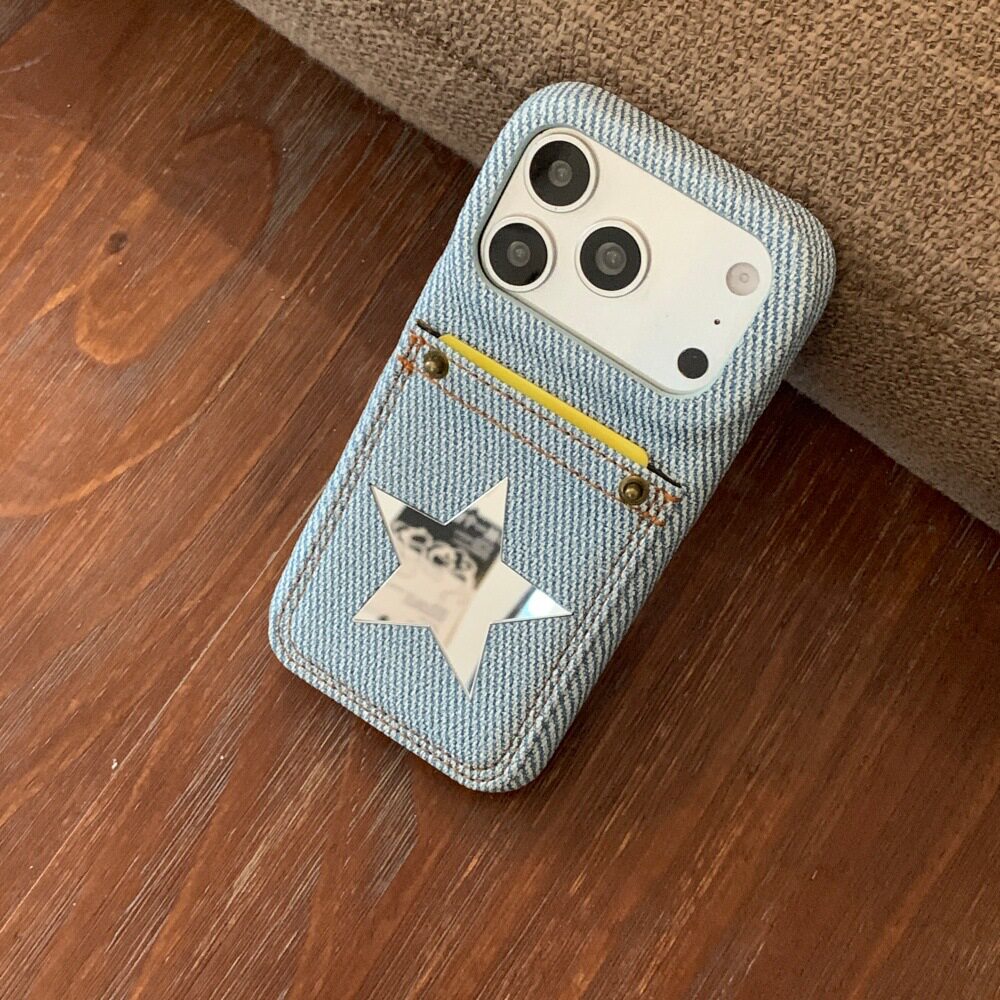 皮质镜面铆钉卡包iphone18手机壳