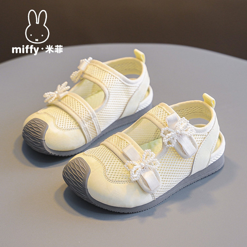 米菲女童公主凉鞋子2026新款夏季软底镂空儿童运动单网鞋女孩透气