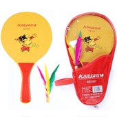 狂神板羽毛球拍成人中老年人儿童学生校园训练健身三毛板羽拍实木