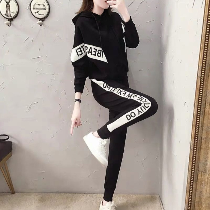 爱依服美迹旗舰店卫衣套装女个性潮宽松韩版2024款春秋时尚潮流学