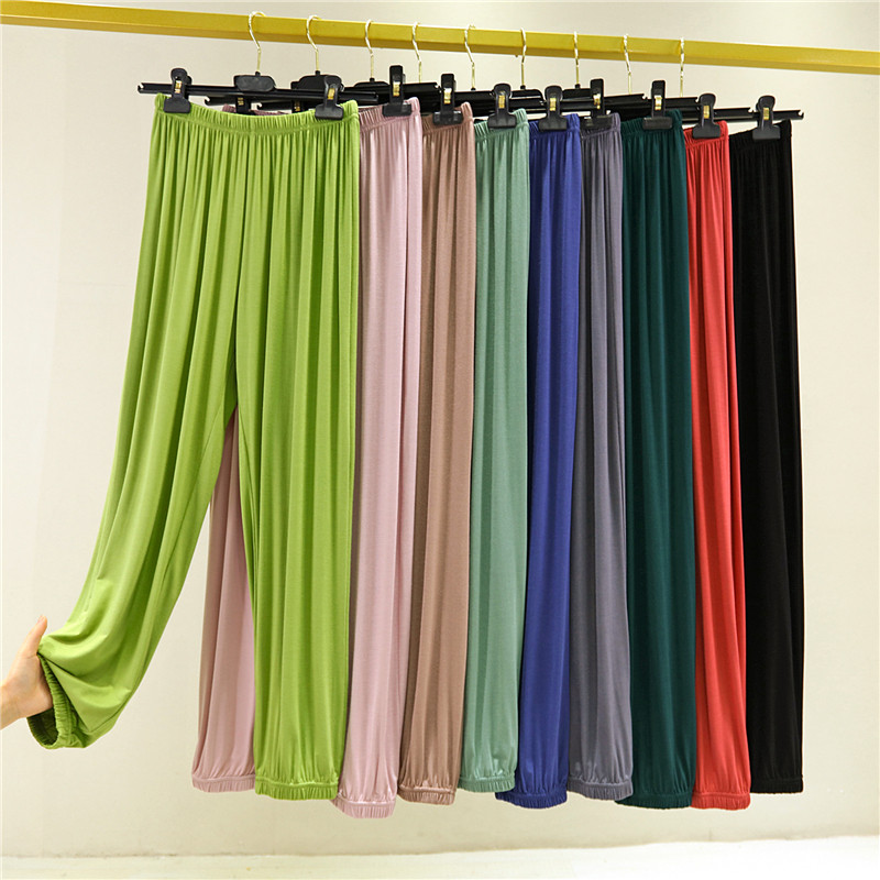 2025新款灯笼裤女夏薄款收口束脚裤宽松大码莫代尔休闲裤百搭长裤