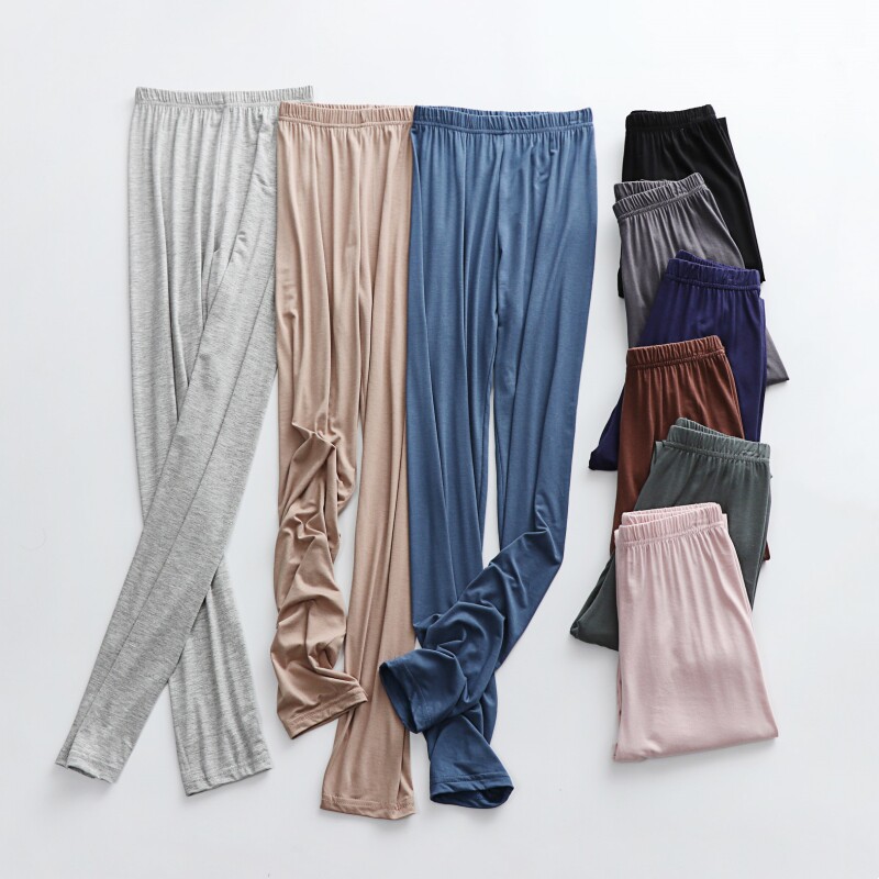 莫代尔女春秋季薄款九分裤修身显瘦弹力打底裤简约纯色高腰紧身裤