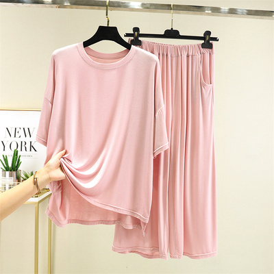 莫代尔夏款加大加肥百搭风两件套