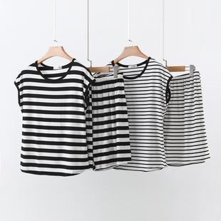 莫代尔圆领无袖T恤短裤套装女夏季薄款大码内搭打底衫背心两件套