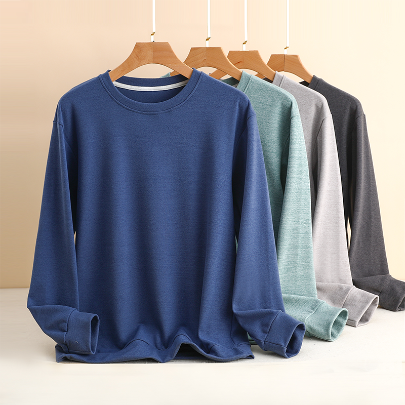 男秋冬德绒保暖防寒上衣宽松大码长袖T恤加绒加厚内搭外穿打底衫