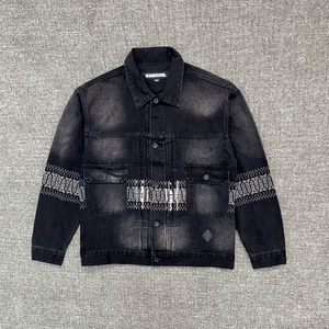 九川现货 NEIGHBORHOOD BI TYPE-2黑色印染水洗牛仔夹克外套 23SS