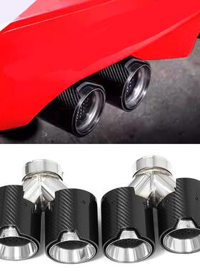 适用于宝马535F10F18排气管改装G30G38M5四出不锈钢碳纤黑尾喉嘴