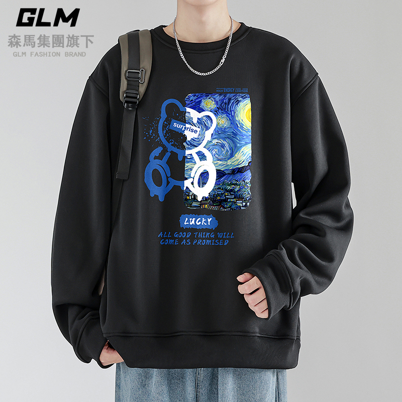 森马集团GLM秋季男女圆领卫衣时尚潮流宽松长袖情侣学生印花上衣9_淘宝内购会_-第4张图片-提都小院