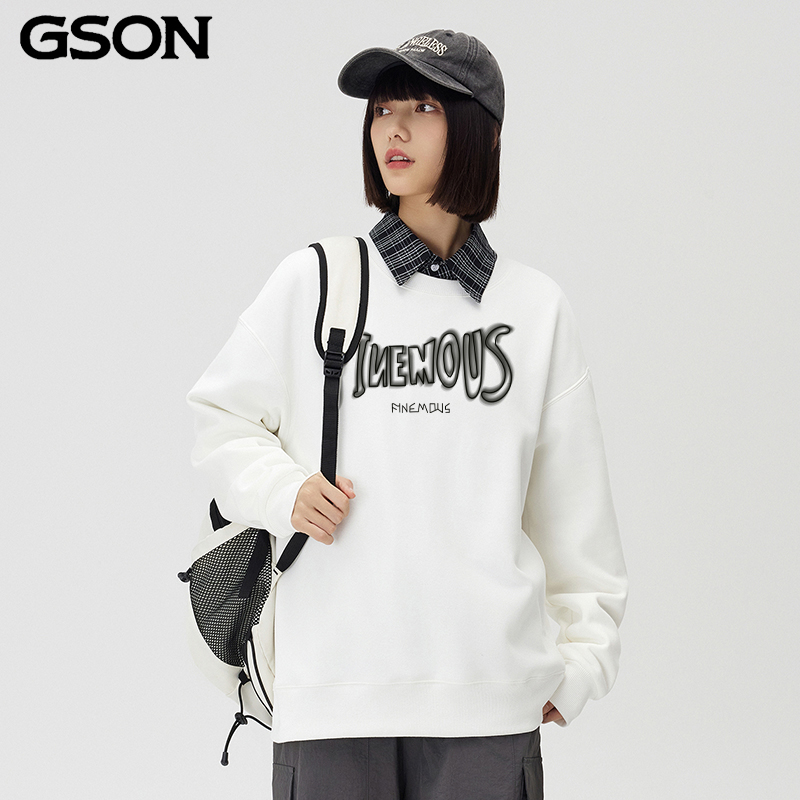 GSON 美式潮牌重磅卫衣男女2024秋季新款潮流字母圆领套头宽松_淘宝内购会_女装/女士精品-第4张图片-提都小院