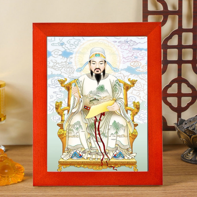 文昌帝君神像画像挂画梓潼神旺相框装饰画摆件健康