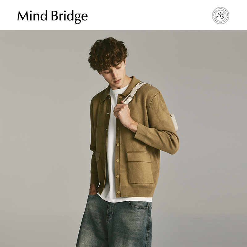 MindBridge翻领毛衣外套